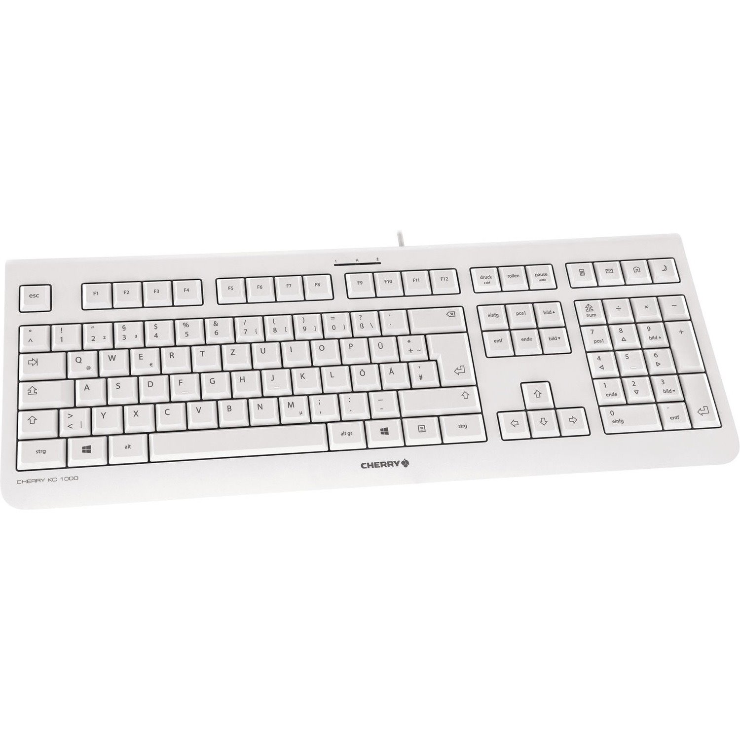 CHERRY KC 1000 Keyboard - Cable Connectivity - USB Interface - Spanish - Light Grey