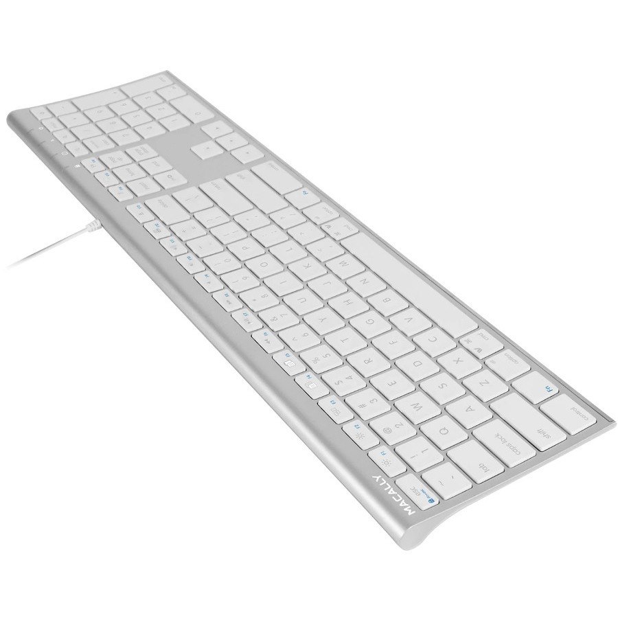 Macally Aluminum Ultra Slim USB-C Wired keyboard for Mac and PC