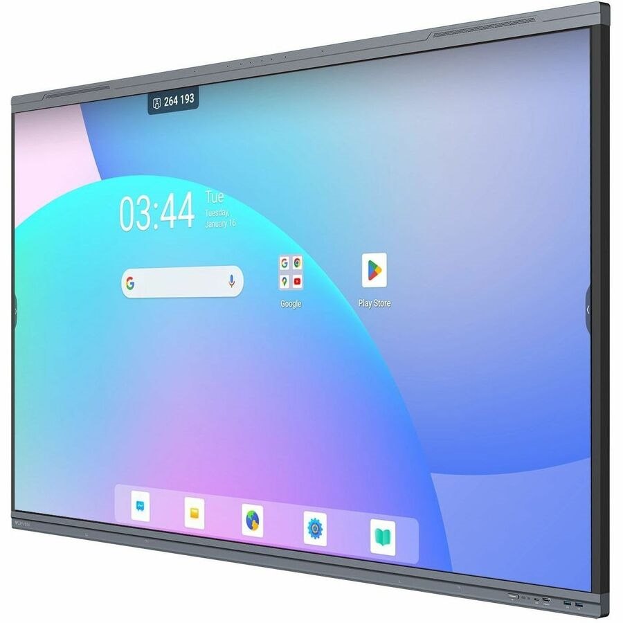 V7 IFP7503-VPROM Interactive Display - 75 Inch 4K Android 13 EDLA Certified, 16GB RAM 256GB ROM, 2 x 8W + 2 x 18W Speakers, includes Device management, Wi-Fi, Bluetooth Wall Mount, Google Play Store