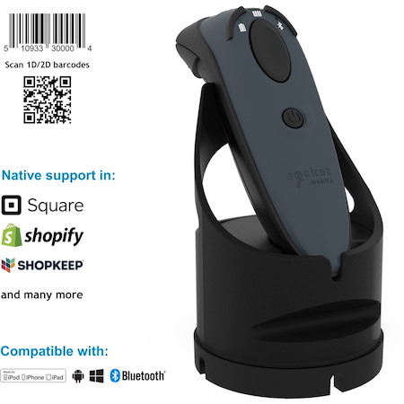 Socket Mobile DuraScan® D740, Universal Barcode Scanner, Gray & Charging Dock