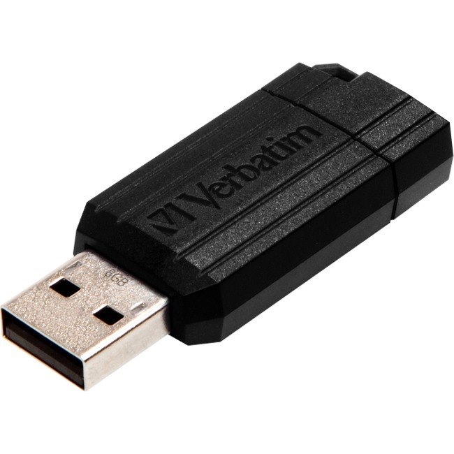 Verbatim 8GB PinStripe USB Flash Drive - Black (400 Bulk)