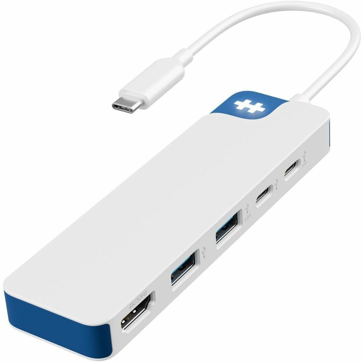 Targus HyperDrive Flex HD4101BUGL USB Type C Dockingstation voor Notebook, Toetsenbord, Harde schijf, Tablet-pc, Monitor, Desktop-pc - Oplaadmogelijkheid - Wit, Blauw - Bureaublad
