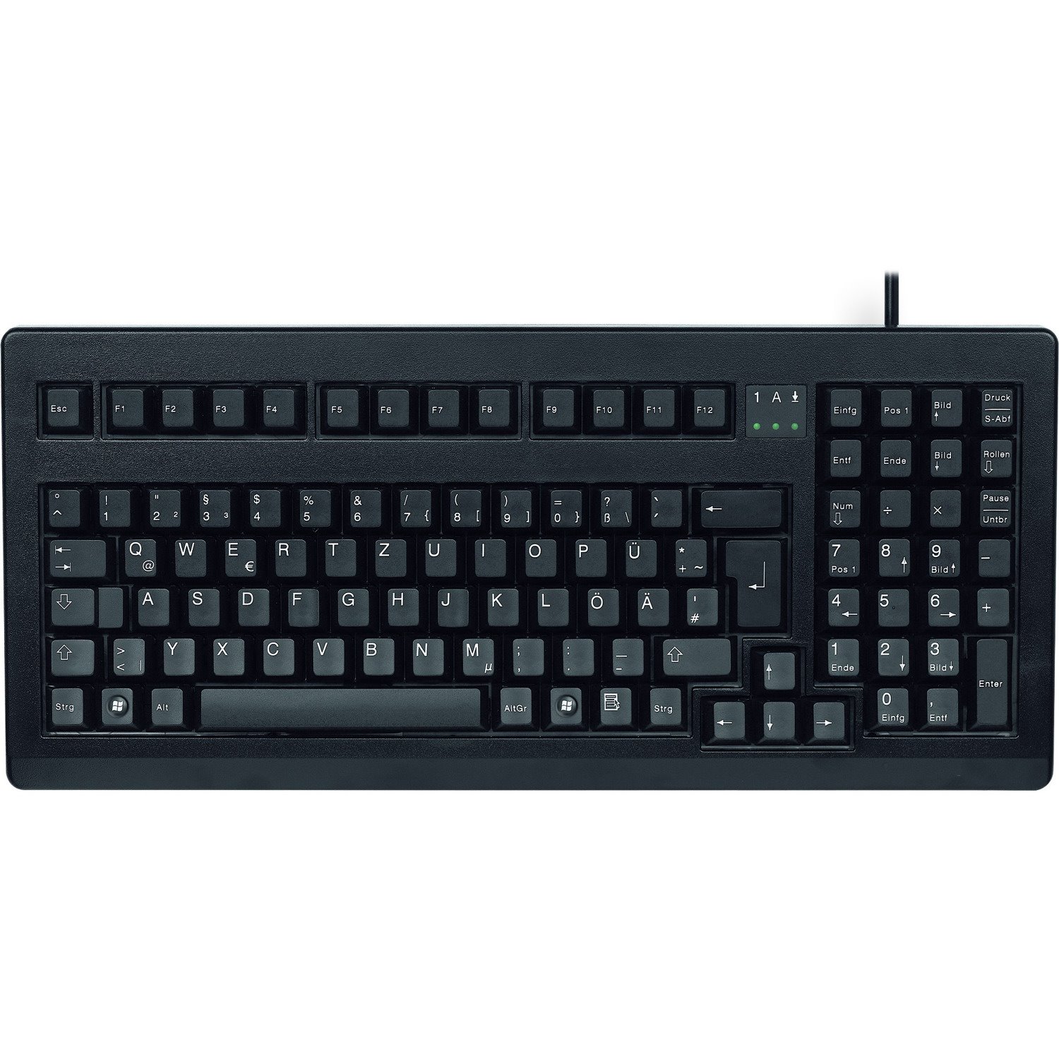 CHERRY G80-1800 Keyboard - Cable Connectivity - USB 2.0, PS/2 Interface - English (UK) - Black