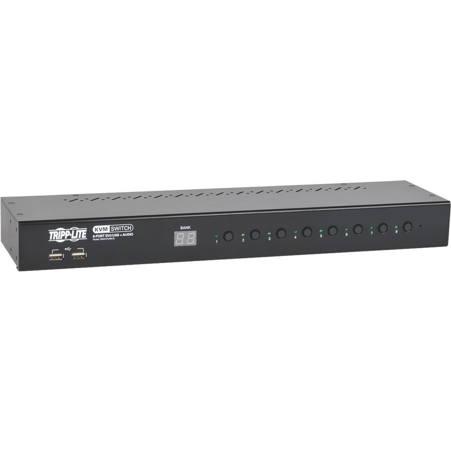 Eaton Tripp Lite Series 8-Port 1U Rack-Mount DVI / USB KVM Switch with Audio and 2-port USB Hub