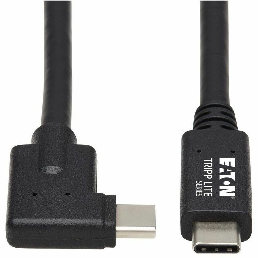 Eaton Tripp Lite Series USB-C Cable (M/M) - USB 3.2 Gen 2 (10 Gbps), 5A (100W) Rating, Thunderbolt 3 Compatible, Right-Angle Plug, 1 m (3.3 ft.)