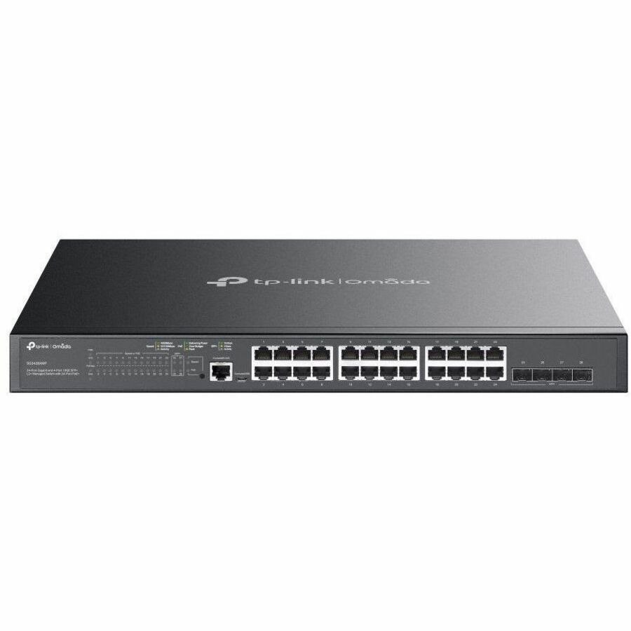TP-Link SG3428XMP 24 Poorten Beheer mogelijk Ethernetswitch - Gigabit Ethernet, 10Gigabit Ethernet - 10/100/1000Base-T, 10GBase-X