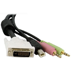 StarTech.com 6 ft 4-in-1 USB DVI KVM Switch Cable with Audio