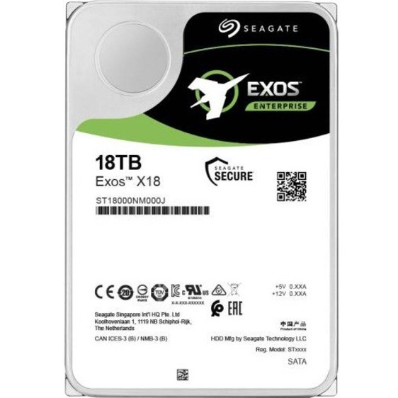 Seagate Exos X18 ST18000NM001J 18 TB Hard Drive - Internal - SATA (SATA/600)