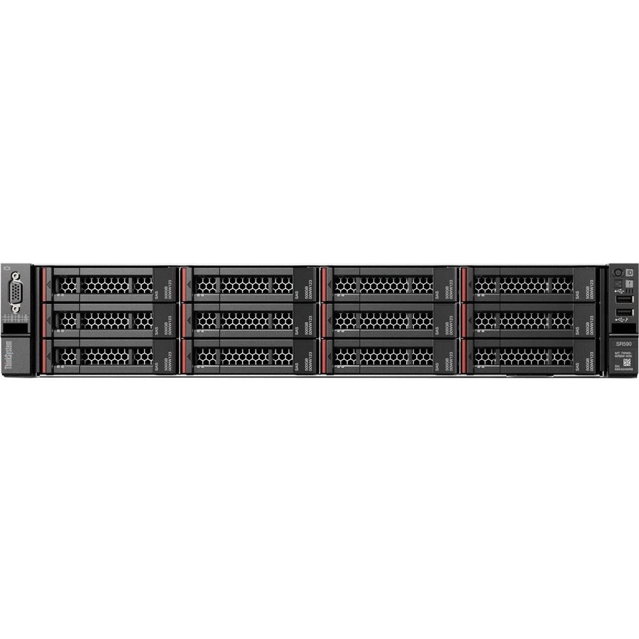 Lenovo ThinkSystem SR590 7X99A07BAU 2U Rack Server - 1 x Intel Xeon Silver 4210 2.20 GHz - 16 GB RAM - 12Gb/s SAS, Serial ATA/600 Controller