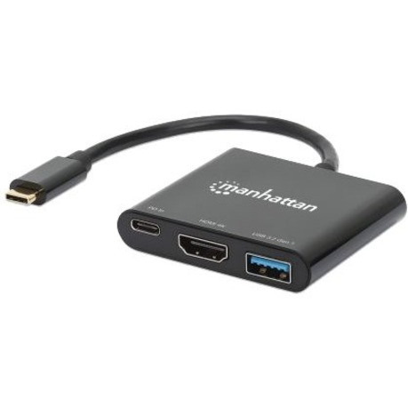 Manhattan USB-C to HDMI 3-in-1 Docking Converter with Power Delivery