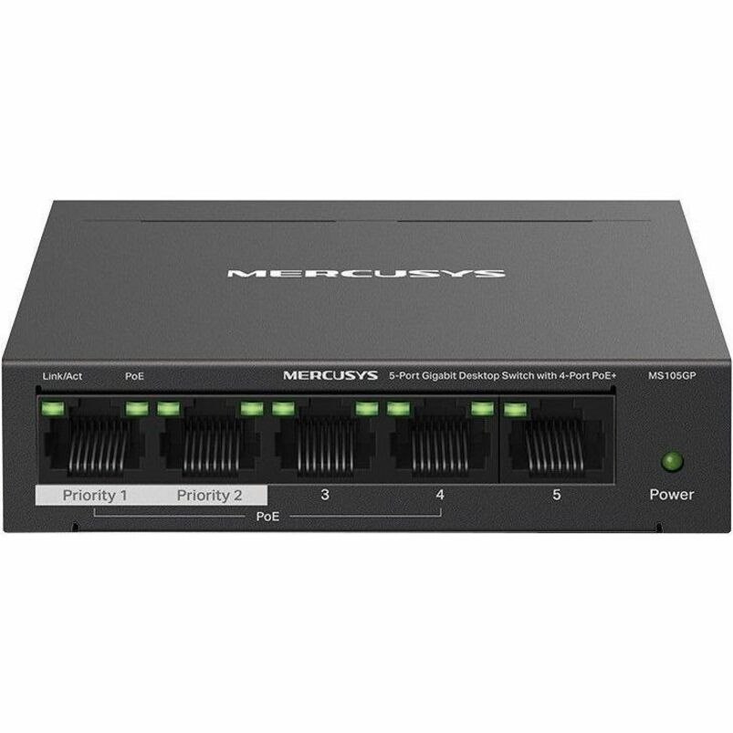 Mercusys MS105GP 5 Ports Ethernet Switch - Gigabit Ethernet - 10/100/1000Base-T