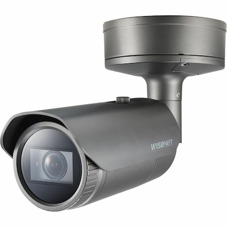 Wisenet XNO-8082R 6 Megapixel Network Camera - Color - Bullet - Dark Gray - TAA Compliant