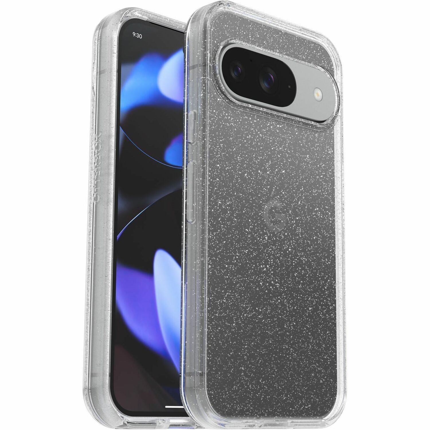 OtterBox Symmetry Series Clear Case for Google Pixel 9, Pixel 9 Pro Smartphone - Stardust (Clear Glitter)