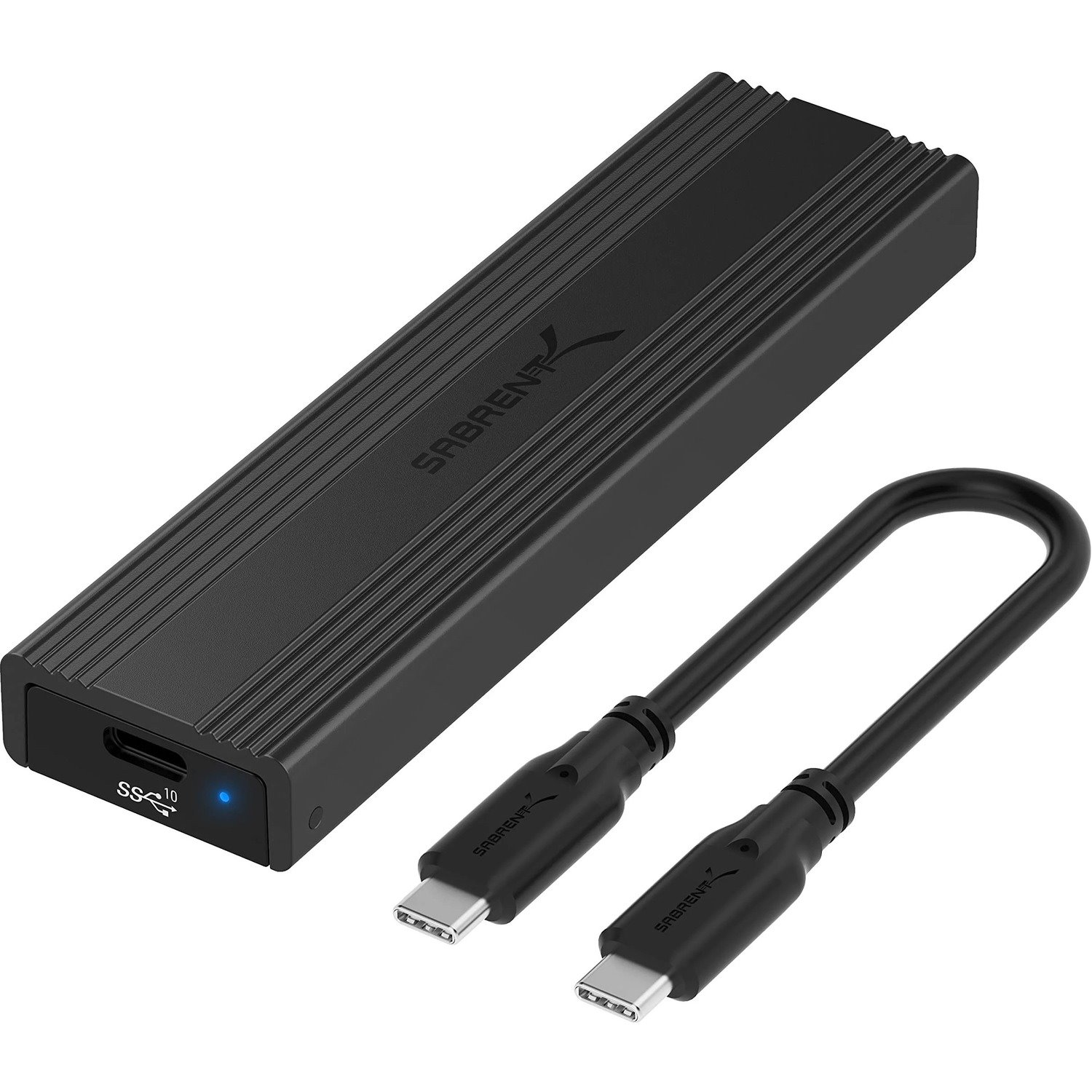 Sabrent Drive Enclosure M.2, SATA, PCI Express NVMe - USB 3.2 Type C Host Interface - UASP Support Portable - Black