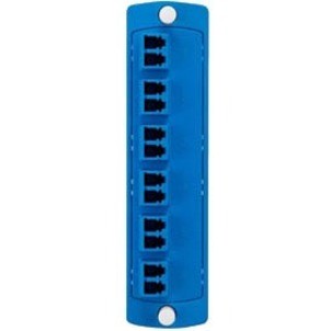 Leviton Plate (blue), SM (OS1 & OS2), Duplex LC, 12-Fiber, Zirconia Ceramic Sleeve