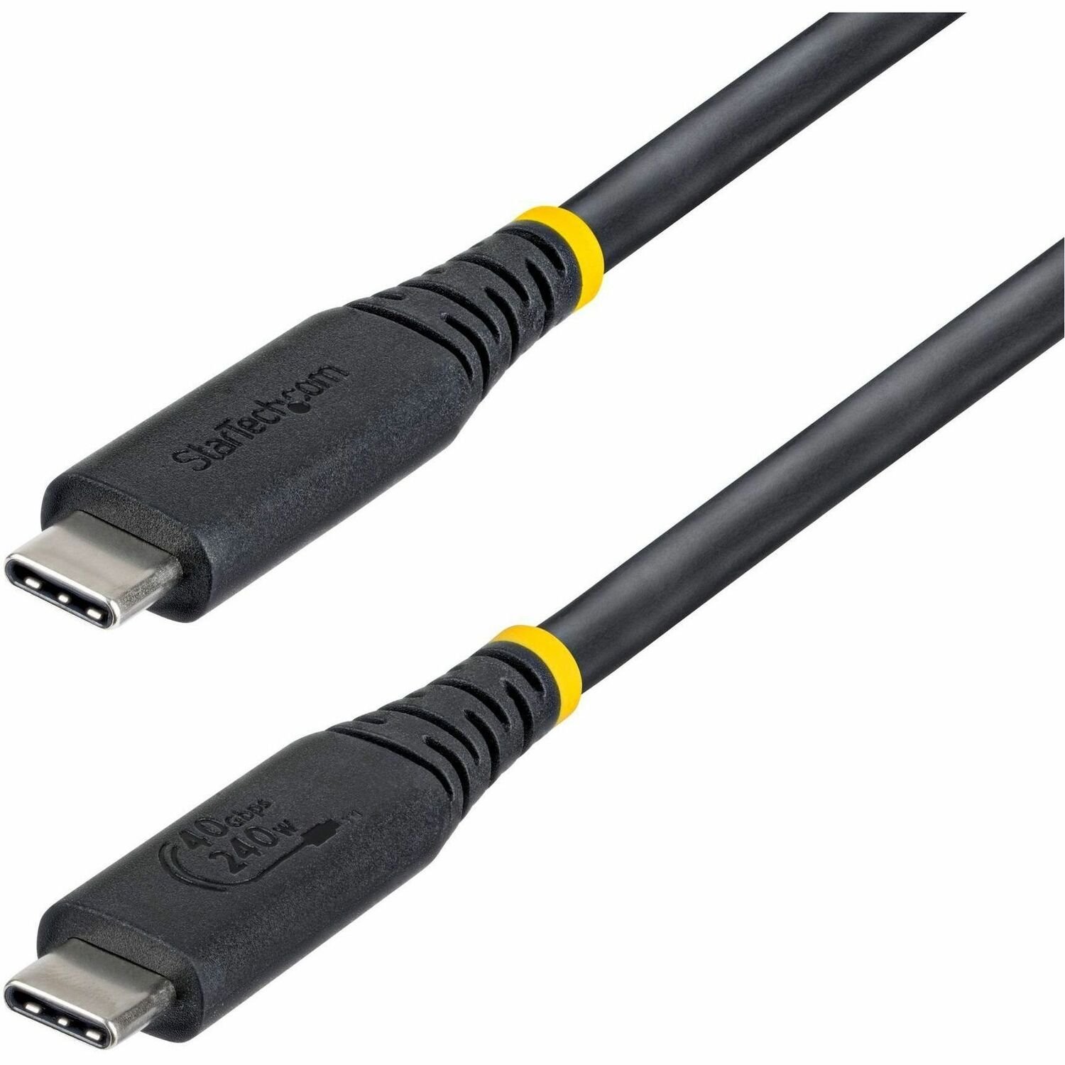 StarTech 1m (3.3ft) USB4 Cable, 40Gbps, USB-IF Certified USB-C Cable, 240W, 8K 60Hz/4K 240Hz DP2.1, Thunderbolt 4 Compatible, Black