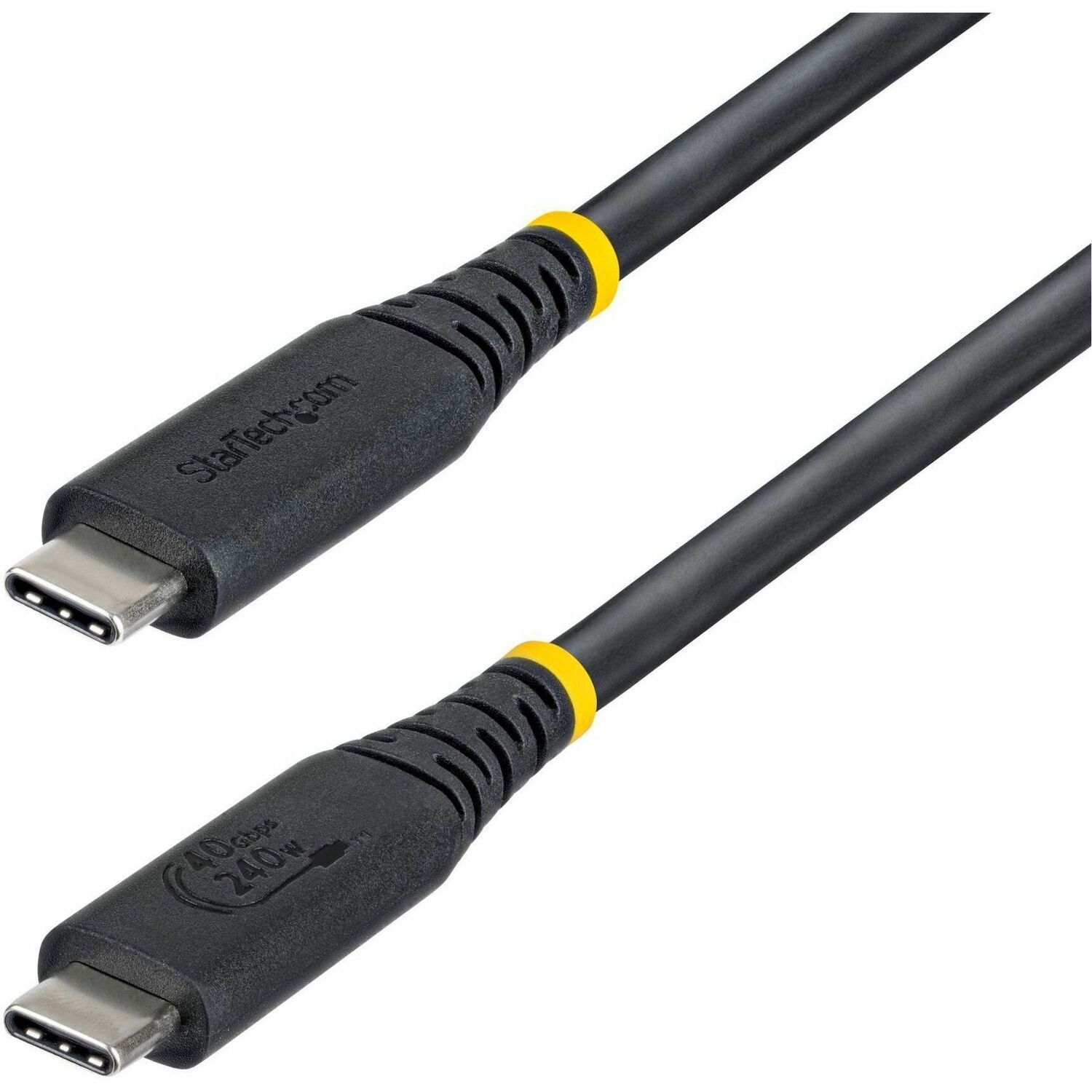 StarTech 50cm (1.6ft) USB4 Cable, 40Gbps, USB-IF Certified USB-C Cable, 240W, 8K 60Hz/4K 240Hz DP2.1, Thunderbolt 4 Compatible, Black