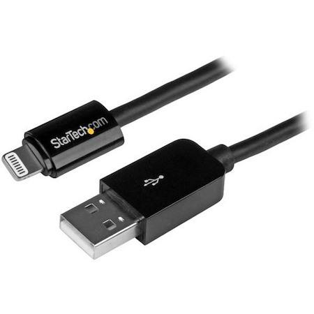 StarTech.com 3m (10ft) Long Black Apple® 8-pin Lightning Connector to USB Cable for iPhone / iPod / iPad