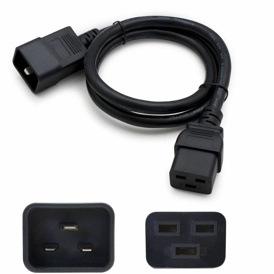 AddOn 8ft C19 Female to C20 Male 14AWG 100-250V at 15A Black Power Cable