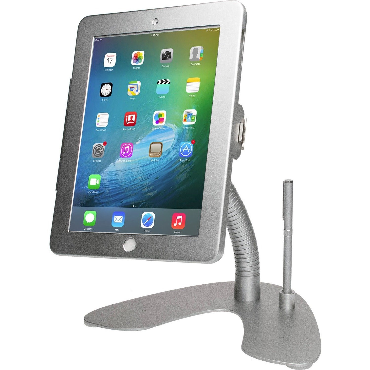 CTA Digital Dual Security Gooseneck Kiosk Stand W/Locking Case Ipad Ipad Air