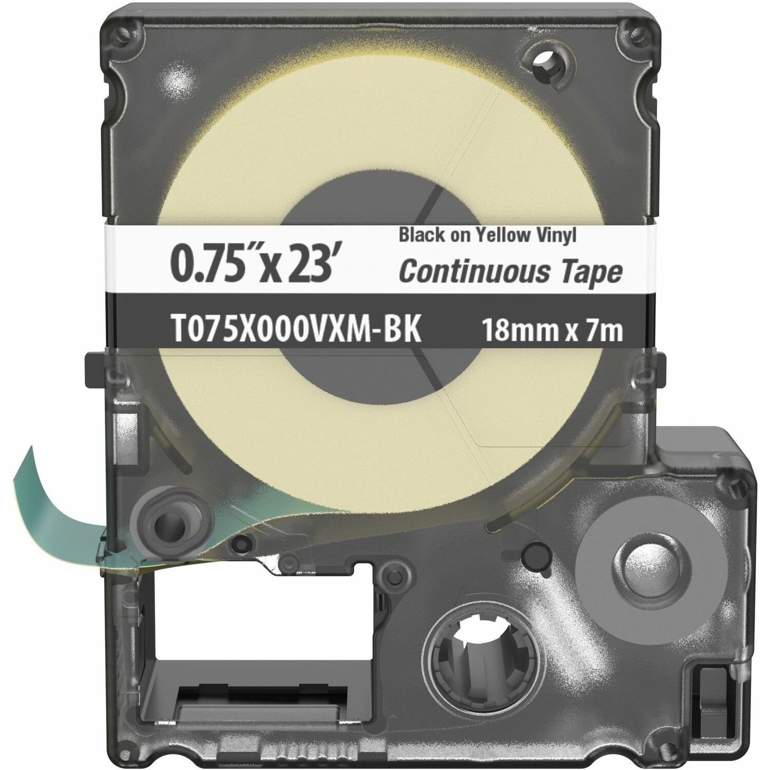 Panduit PXE&trade; T075X000VXM-BK MP Printer Cont. Tape, Safety & ID, Vinyl, Blk/Ylw, .75" W