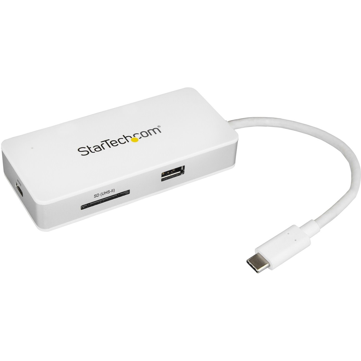 StarTech.com USB Type C Docking Station for Notebook/Tablet PC - Memory Card Reader - SD, SDXC, SDHC, microSDHC - 100 W - Silver, White