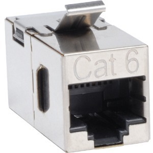 Eaton Tripp Lite Series Cat6 Straight Through Modular Shielded In-line Snap-in Coupler (RJ45 F/F), TAA