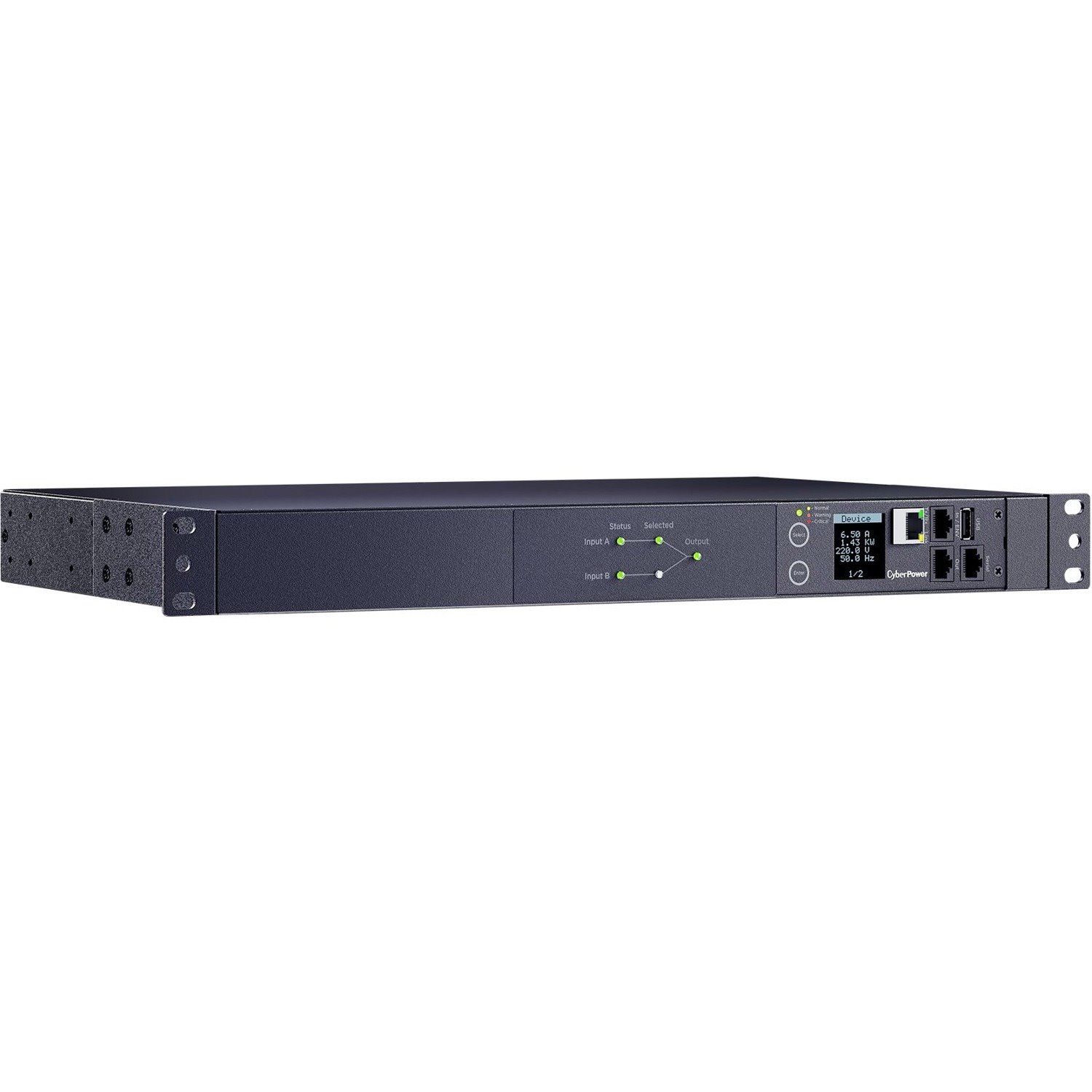 CyberPower PDU44006 Single Phase 240 - 200 VAC 20A Switched ATS PDU