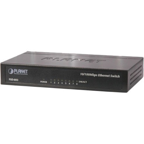 Planet FSD-803 8 Ports Ethernet Switch - Fast Ethernet - 10/100Base-TX