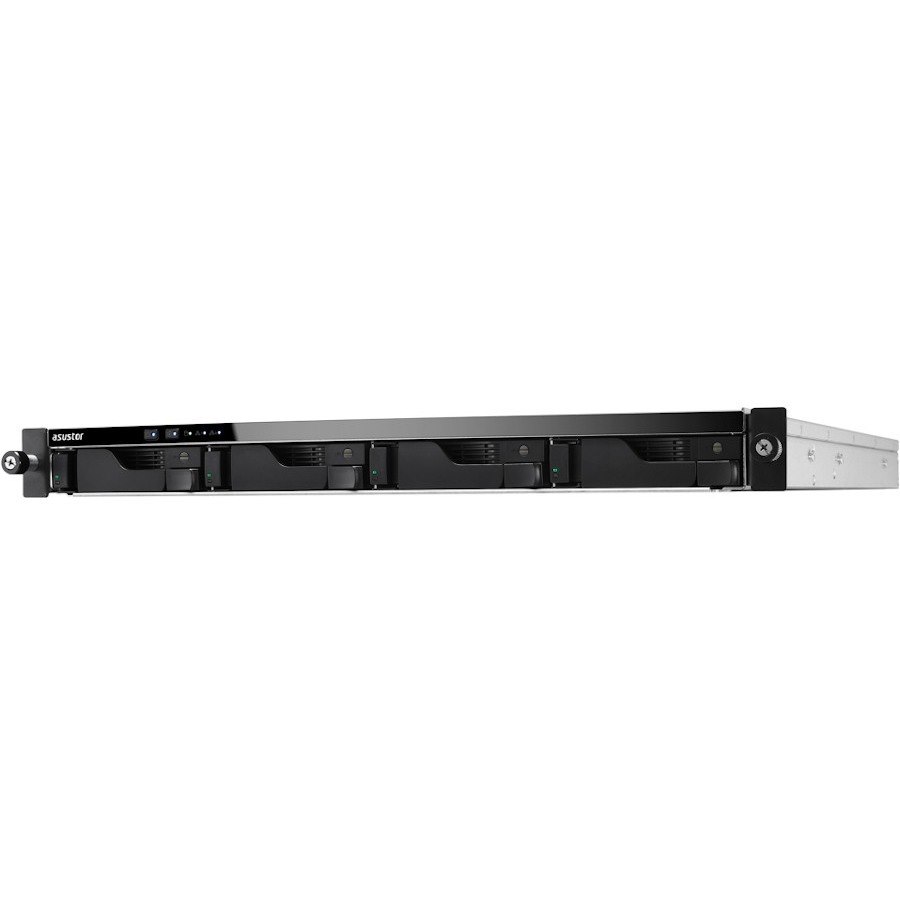 Asustor Lockerstor 4RD AS6504RD - 4 Bay NAS, Quad-Core 2.1GHz CPU, 2.5GbE Port, 8GB DDR4, 1U Rackmount Server with redundant Power Supply (Diskless)