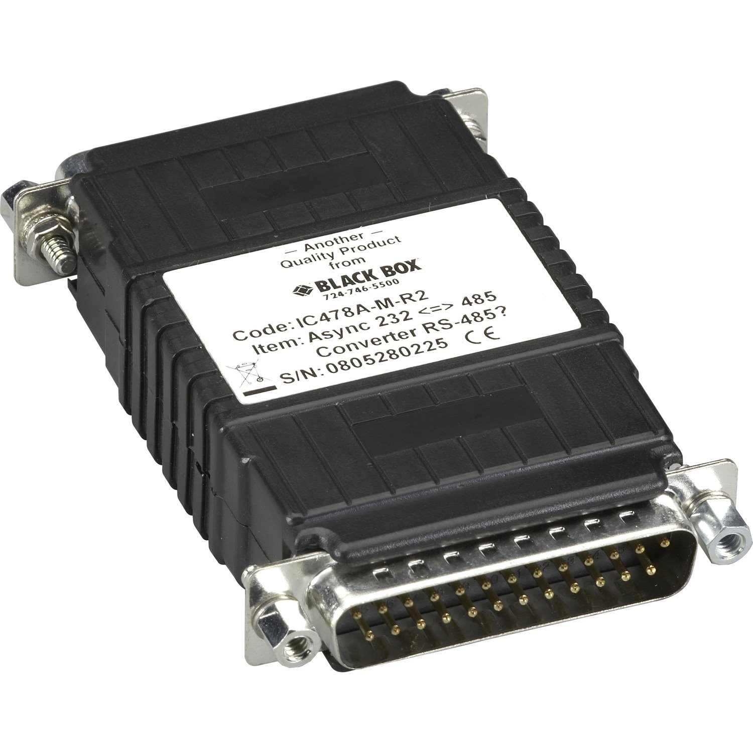 Black Box Async RS-232 to RS-485 Interface Converter, DB25 Male to DB25 Male