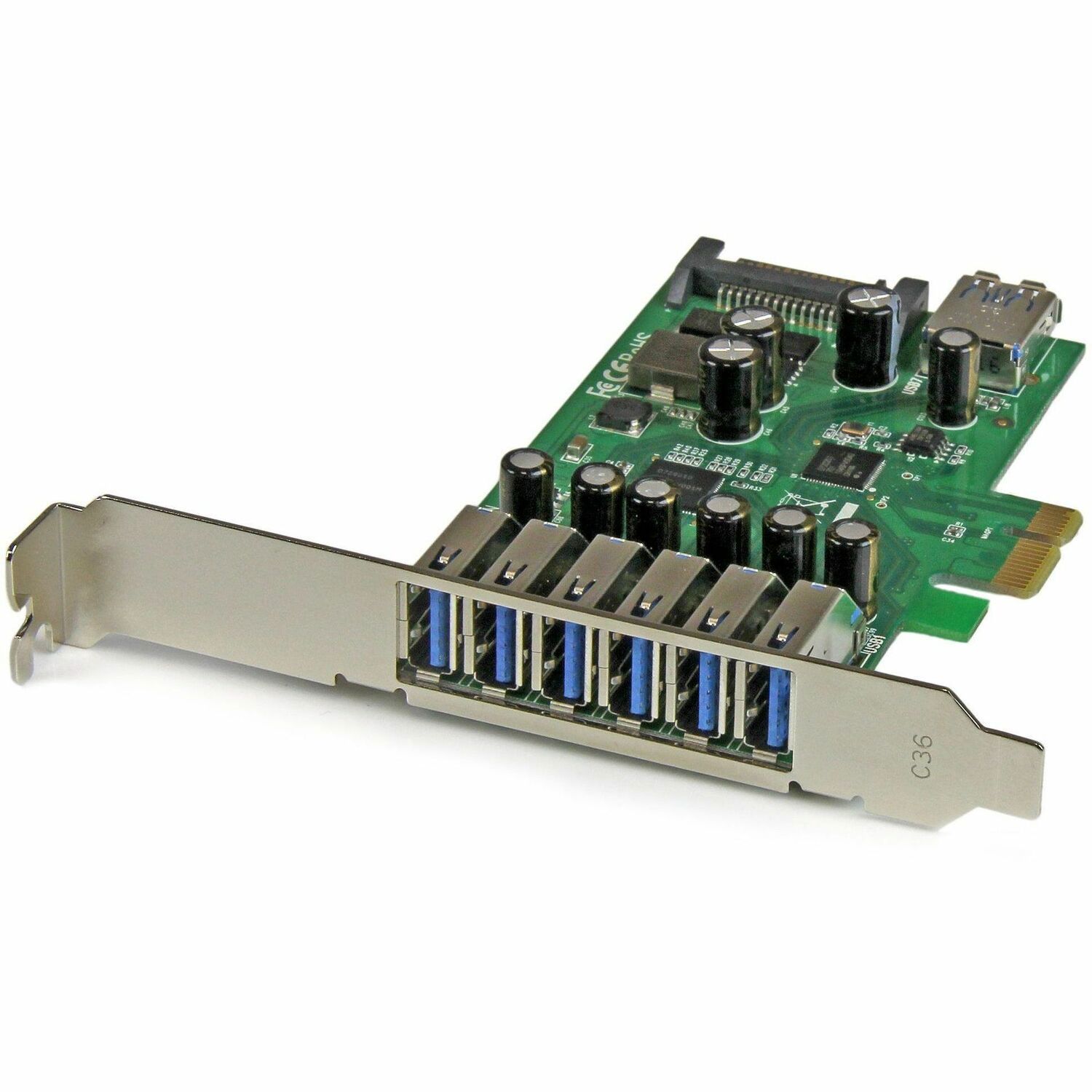 7-poorts PCI Express USB 3.0 kaart - standard en low-profile design