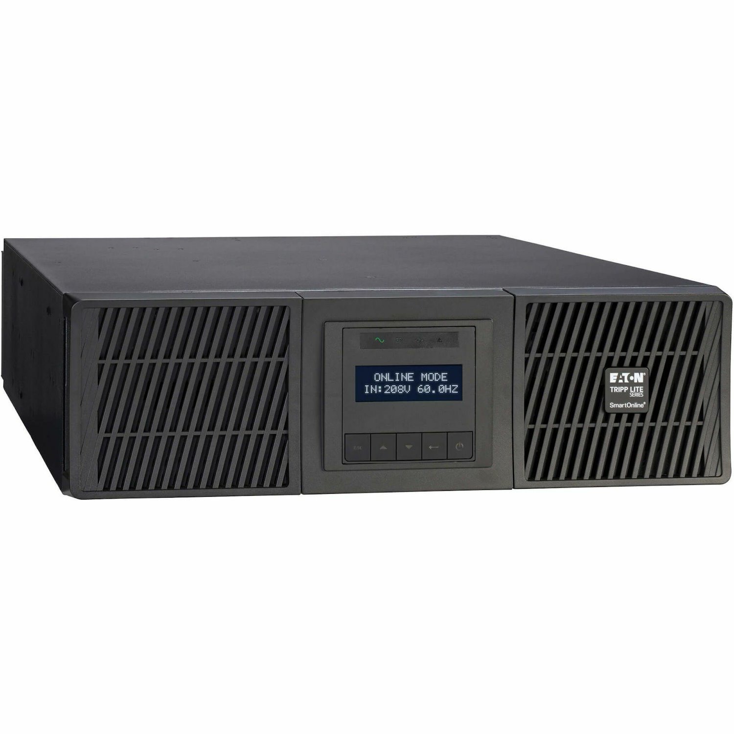 Eaton Tripp Lite Series SmartOnline 6000VA 5400W 208V Online Double-Conversion UPS with Maintenance Bypass - L6-20R/L6-30R Outlets, L6-30P Input, Network Card Included, Extended Run, 3U Rack/Tower