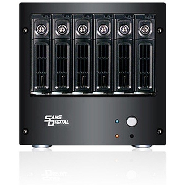 Sans Digital AccuNAS AN6L+B - NAS + iSCSI 6 Bay 64bit Network Storage Server Tower (Black)