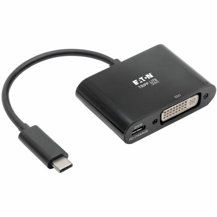 Eaton Tripp Lite Series USB-C to DVI Adapter with PD Charging, Black