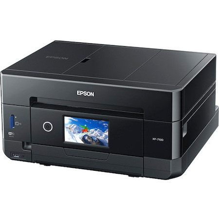 Epson Expression Premium XP-7100 Inkjet Multifunction Printer-Color-Copier/Scanner-5760x1440 dpi Print-Automatic Duplex Print-120 sheets Input-1200 dpi Optical Scan-Wireless LAN-Apple AirPrint-Epson Connect Epson iPrint-Mopria-Epson Email Print