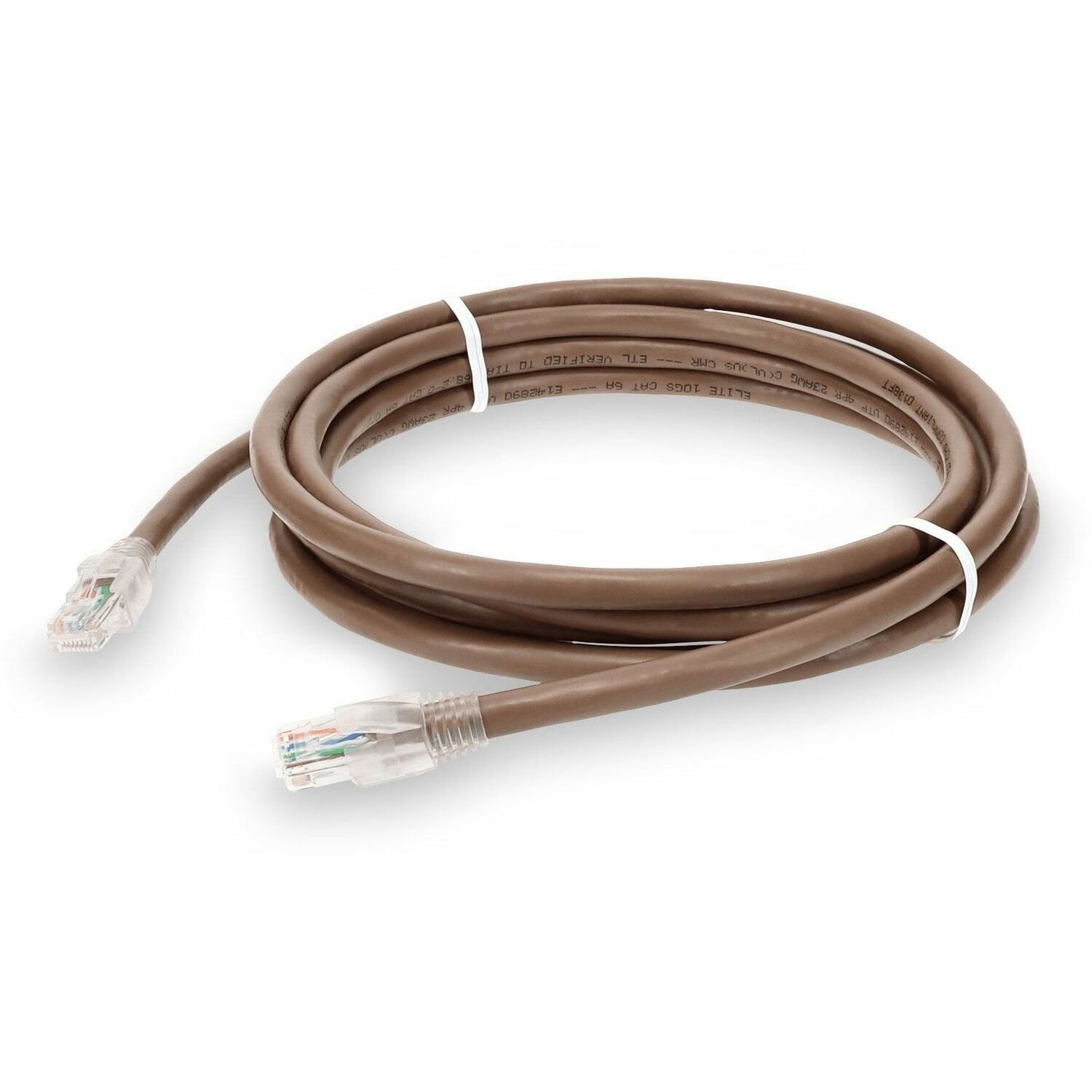 AddOn 10ft Brown CAT 6A PVC Ethernet Cable Snagless Bubble Boot RJ-45 M/M