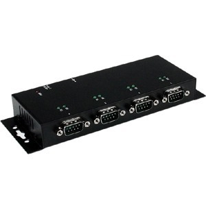 StarTech.com 4 Port USB to Serial RS232 Adapter - Wall Mount - Din Rail - COM Port Retention - FTDI USB to DB9 RS232 Hub (ICUSB2324I)