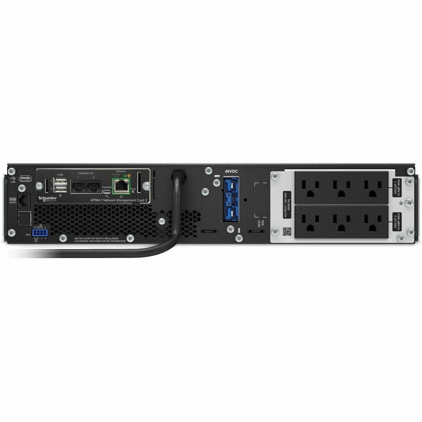 [TAA] APC Smart-UPS On-Line, 1000VA, Rackmount 2U, 120V, 6x NEMA 5-15R outlets, Network Card, Extended runtime, W/ rail kit, TAA