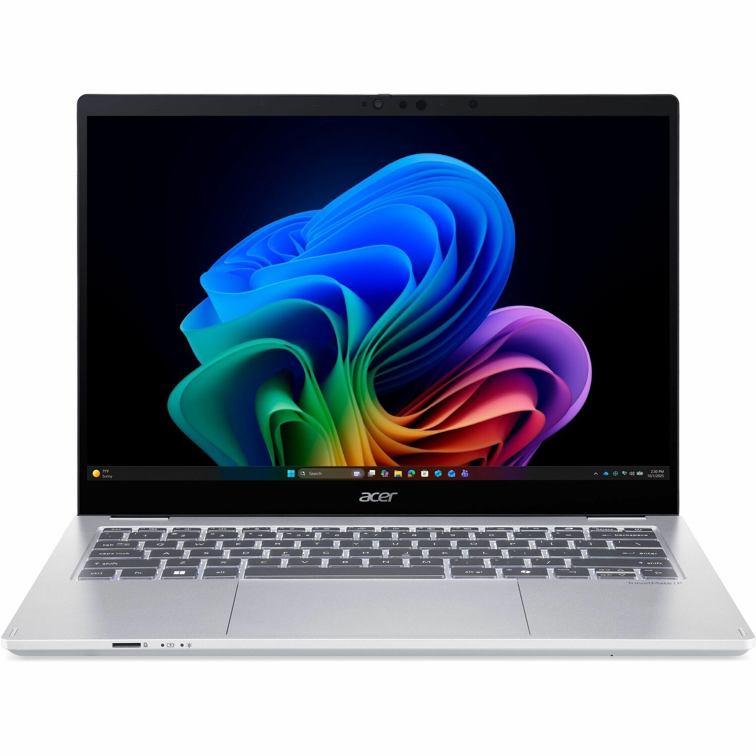 Acer TravelMate P4 Spin 14 AI TMP414RN-56 TMP414RN-56-78E8 14" Touchscreen Convertible Copilot+ PC 2 in 1 Notebook - WQXGA+ - 60 Hz - Intel Core 7 Series 3 355 - 32 GB - 512 GB PCI Express NVMe 4.0 SSD - English (US) Keyboard - Silver