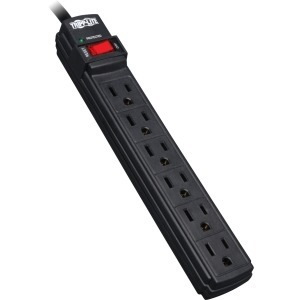 Eaton Tripp Lite Series Protect It! 6-Outlet Surge Protector, 6 ft. Cord, 360 Joules, Diagnostic LED, Black Housing