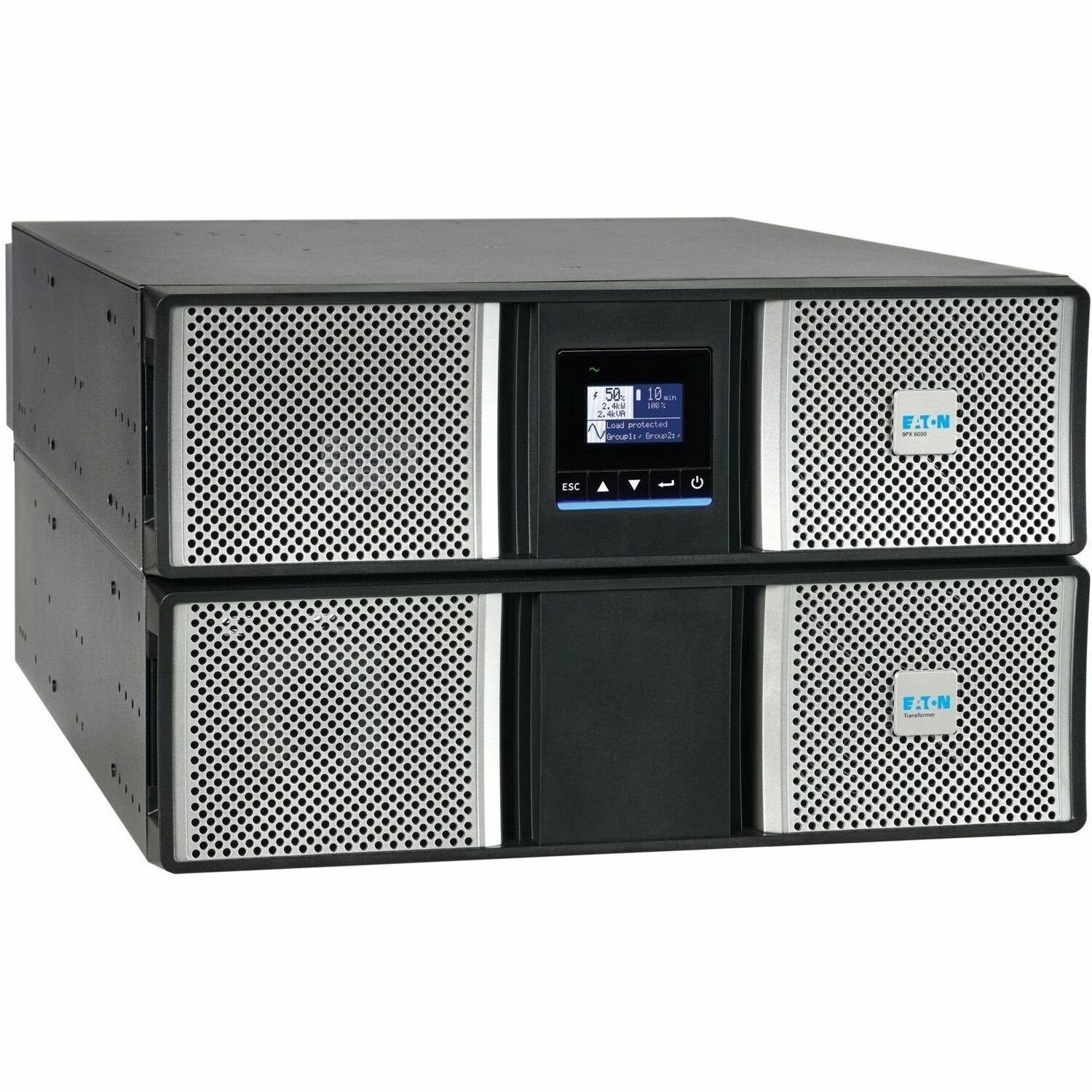 Eaton 9PX G2 5000VA 5000W 208/120V Online Double-Conversion UPS - L6-30P or Hardwired Input, 18x 5-20R, 2x L6-20R, 1x L6-30R, Cybersecure Network Card, Extended Run, 6U Rack/Tower