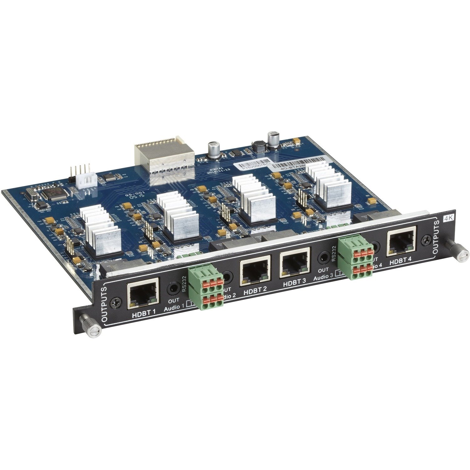 Black Box Modular Video Matrix Switcher Output Card - 4K, RJ-45, Analog Audio, RS-232