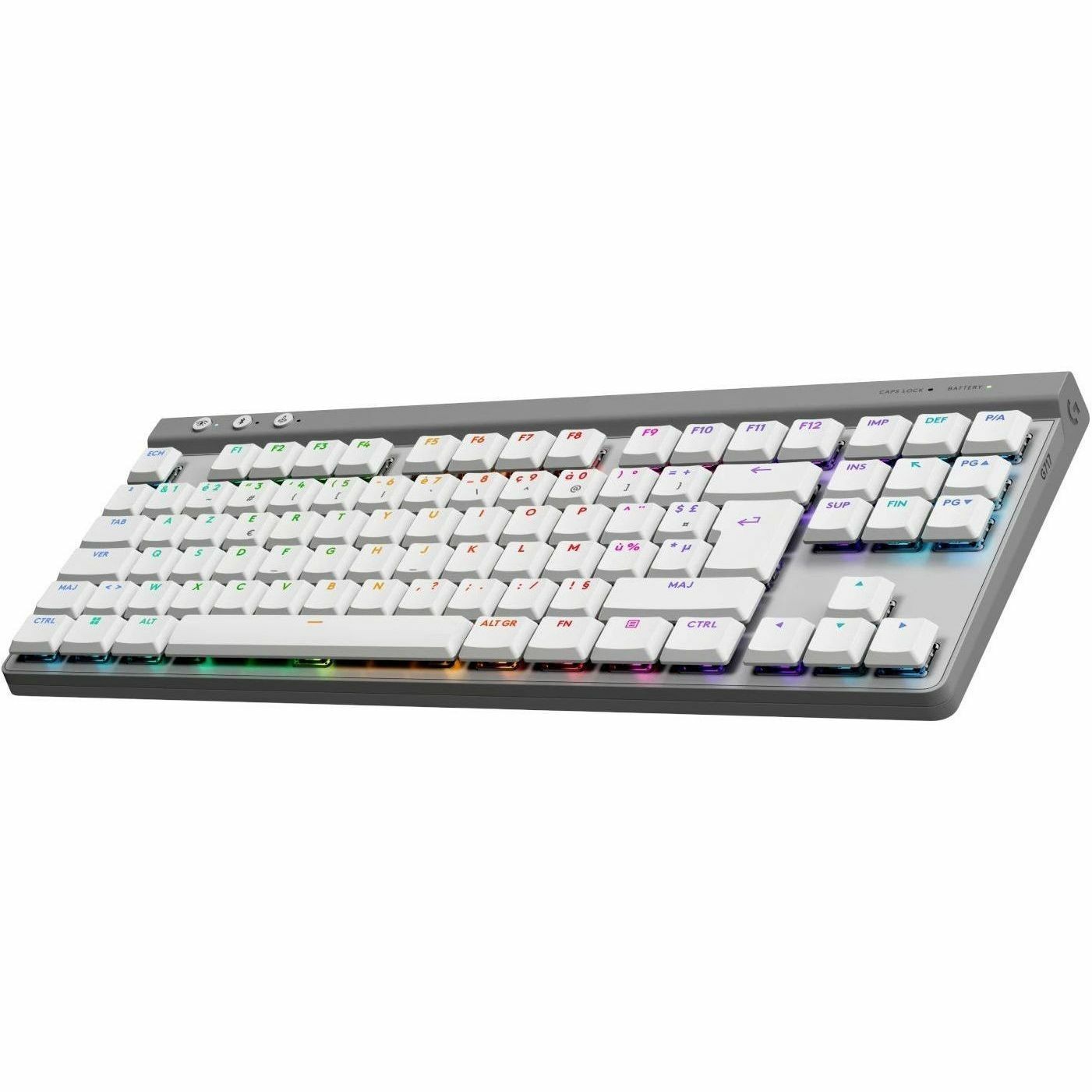 Logitech G G515 LIGHTSPEED TKL Gaming-toetsenbord - Bedraad/draadloos Verbinding - USB type A Interface - RGB LED - Frans - AZERTY indeling - Wit