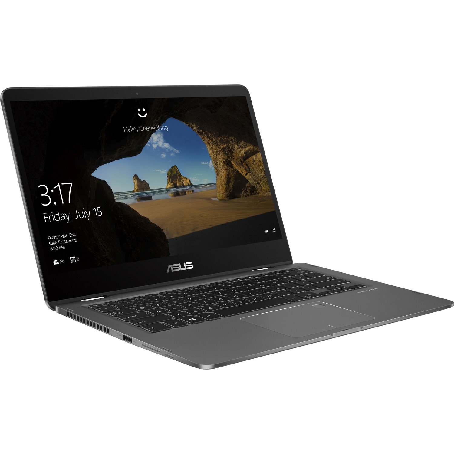 Asus ZenBook Flip 14 UX461 UX461FN-DH74T 14" Touchscreen Convertible Notebook - Full HD - Intel Core i7 8th Gen i7-8550U - 16 GB - 512 GB SSD - Slate Gray