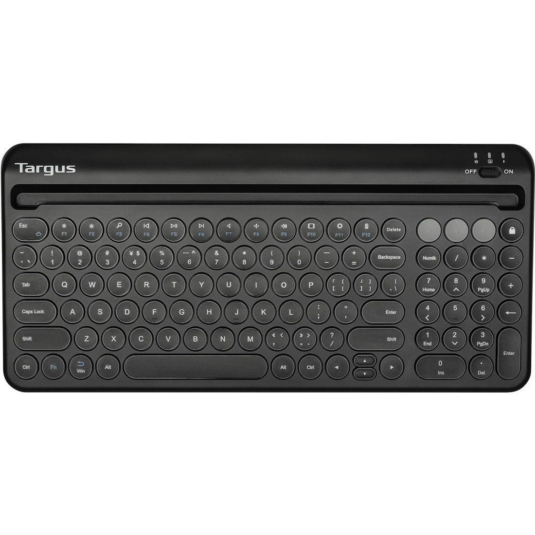 Targus Multi-Device Bluetooth Antimicrobial Keyboard With Tablet/Phone Cradle