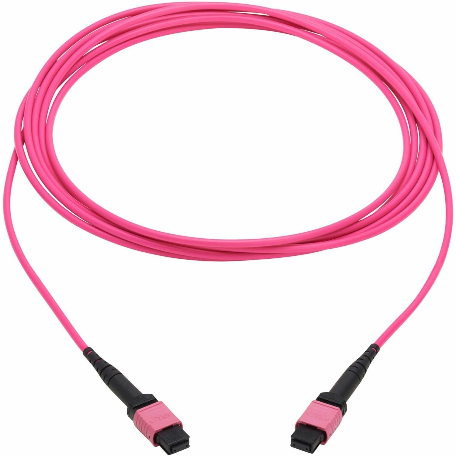 Eaton Tripp Lite Series 100G Multimode 50/125 OM4 Fiber Optic Cable (12F MTP/MPO-PC F/F), OFNP, Magenta, 5 m (16.4 ft.), TAA