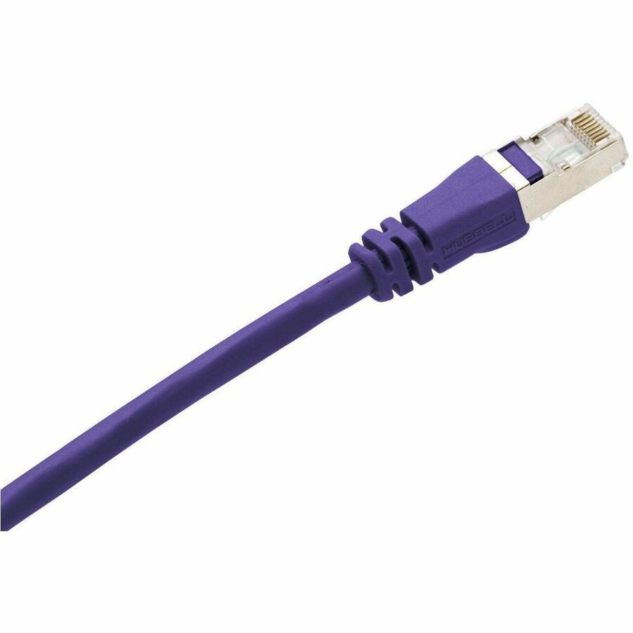 Hubbell Premise Wiring Copper Solutions, Patch Cord, Cat6A, 10GHz, Shielded, Purple, 7' Length