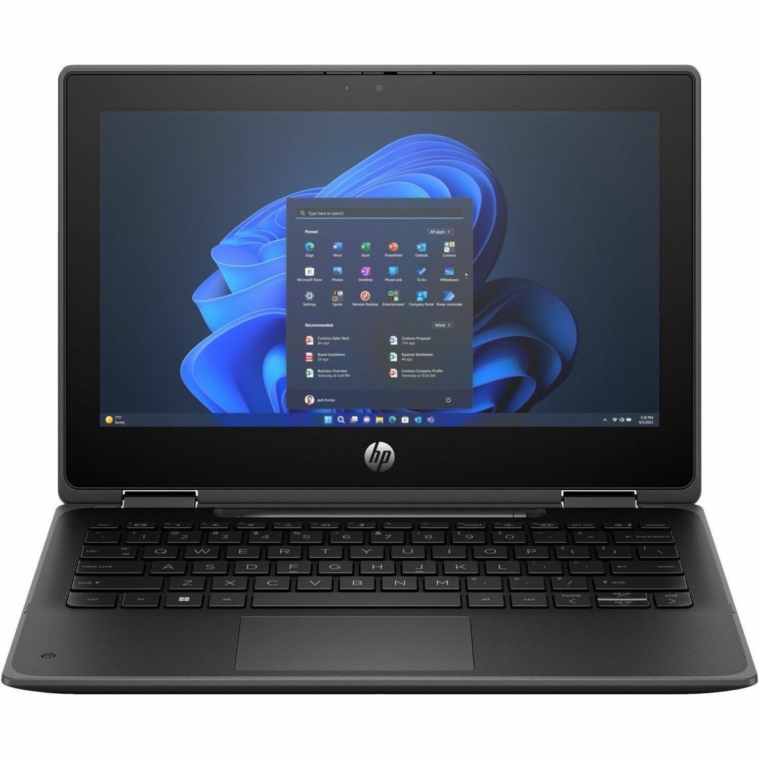 HP Fortis Flip G1i 11.6" Touchscreen Convertible 2 in 1 Notebook - HD - Intel N-Series N250 - 8 GB - 256 GB SSD - Jet Black