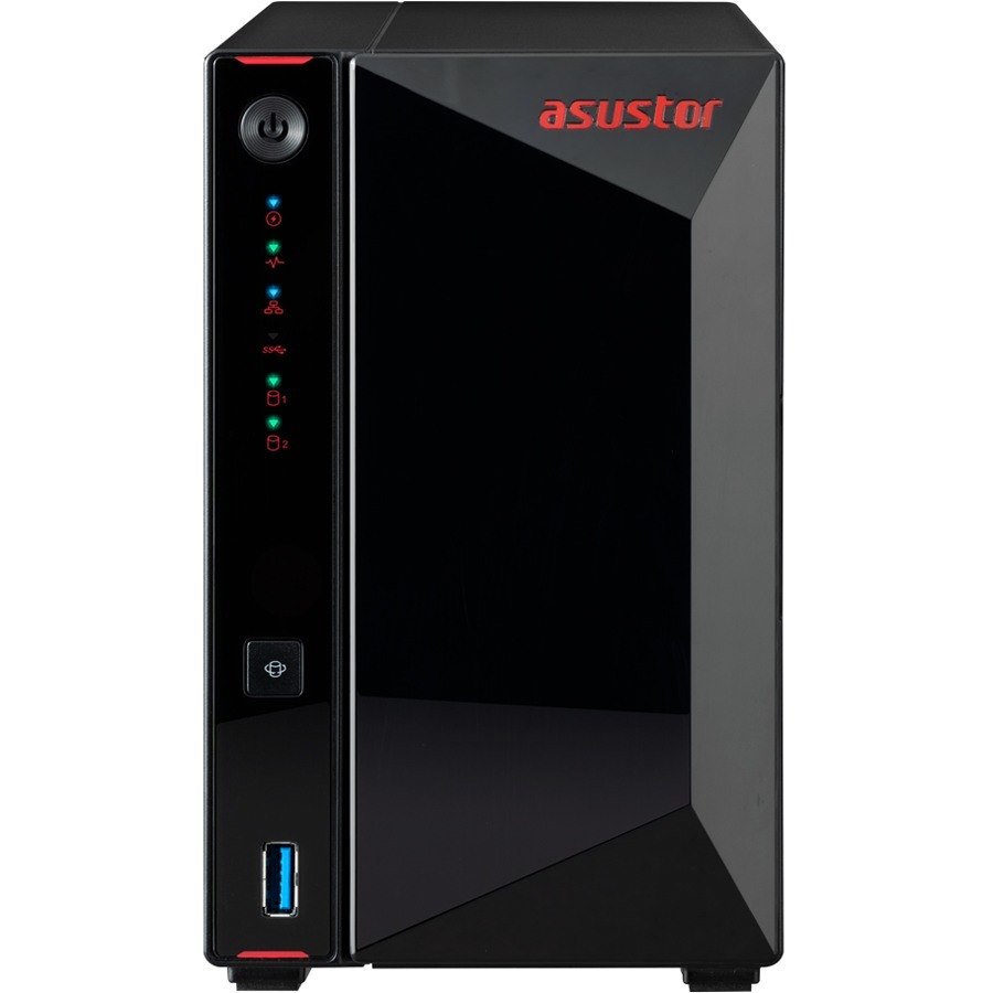 Asustor AS5202T - 2 Bay NAS, 2.0GHz Dual-Core, 2 2.5GbE Ports, 2GB RAM DDR4, Gaming Network Attached Storage, Personal Private Cloud (Diskless)